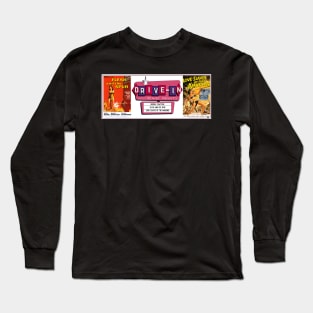 Drive-In Double Feature - Flesh and the Spur & Love Slaves of Amazons Long Sleeve T-Shirt